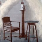 Photograph - Armchair, coffee table, statue stand, designed by Pál Horti